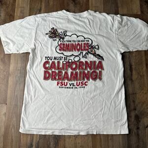 Vintage 1998 Florida State Seminoles T-Shirt Men's Medium White Game Day 5640